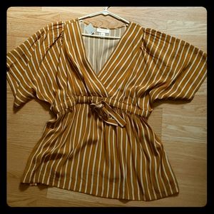 Motherhood Maternity gold striped top